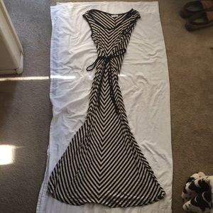 Long striped Calvin Klein dress